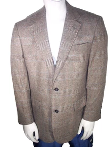 Jos. A. Bank 41R Oxford Gray/Burgundy Plaid Camel Hair Blazer Jacket Sport Coat - Picture 1 of 6