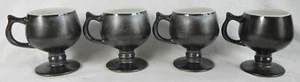 Set of 4 Irish Coffee Cups by Hall, #2274, Dark Brown & White, Pedestal, 8 oz. - Picture 1 of 12