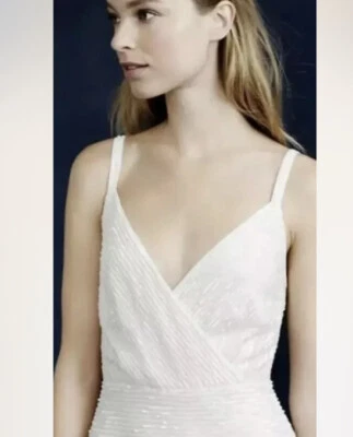 21. NWT $1,100 J Crew Harper Beaded Mermaid Wedding Gown Ivory Dress B6655 8 - Image 1 of 4
