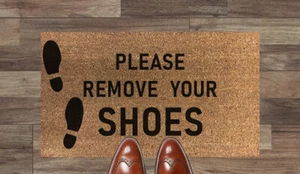 ARTISAN KISS Please Remove Your Shoes Internal Door Mat Various Sized Coir Mat - Picture 1 of 3