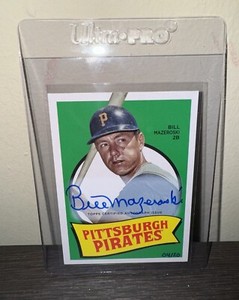 2023 Topps Archives Bill Mazeroski 1969 Team Variation On Card Auto /20 Pirates