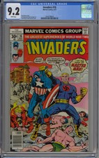 Invaders #16 CGC 9.2 NM- Vs. Master Man Marvel Comics 1977 WW2 Jack Kirby Cover