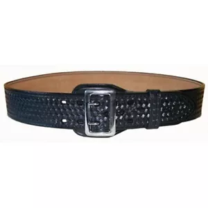 Pre worn Hellweg basketweave leather Duty belt Police security, Size 38in - Picture 1 of 2