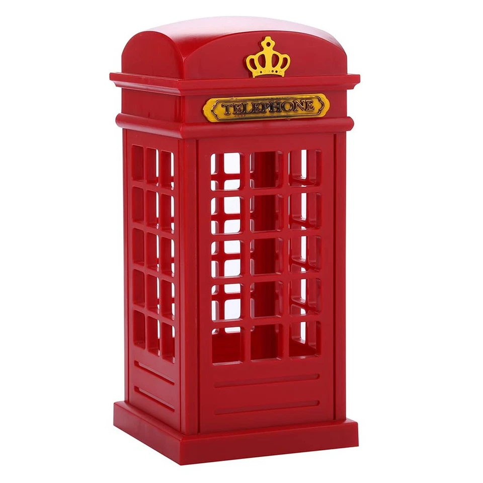 Vintage London Telephone Booth Designed USB Charging LED Night Lamp Touch Sen