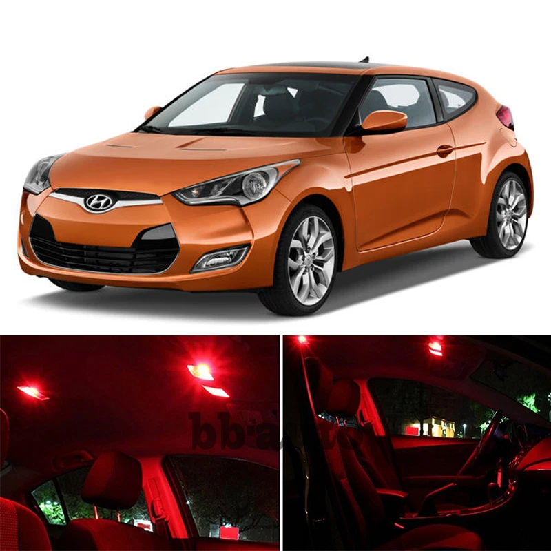 For 12-Up Hyundai Veloster Interior Red Light LED Bulb Package Xenon Kit 7pcs - Image 1 of 1