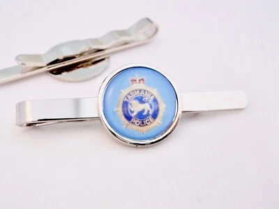 TASMANIA POLICE BADGE AUSTRALIA TIE SLIDE TIE GRIP PIN BAR CLIP GIFT - Image 1 of 2