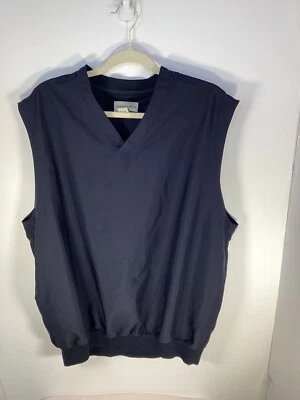 Cutter & Buck Men’s Navy Vest Soft-shell Tan Embroidered Symbol Size L - Image 1 of 4