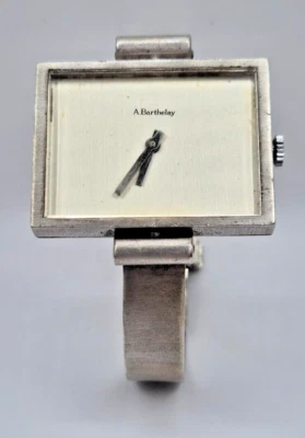 Vintage Alexis Barthelay Design Uhr DAU 70er Jahre Silber - Bild 1 von 4