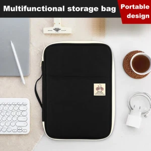 Zippered Portfolio Business Folder Padfolio A4 Writing Pad Document Organizer - Picture 1 of 18