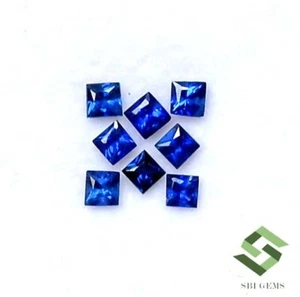 2x2 mm Natural Blue Sapphire Square Princess Cut Lot 08 Pcs 0.43 CTS Loose Gems - Picture 1 of 7