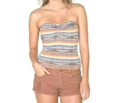 Top tubo Obey SEDONA multicolor descolorido estampado inverso rayas sin mangas para junior Foto 1 de 4