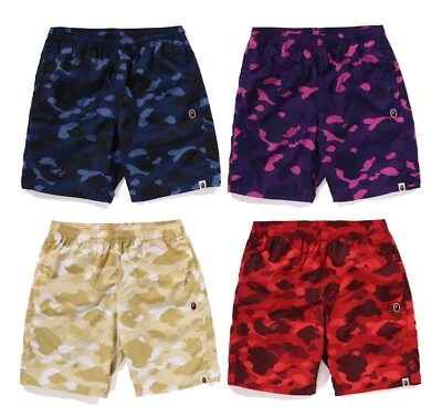 A BATHING APE Men's COLOR CAMO APE HEAD ONE POINT BEACH SHORTS 1K30153006 z - Image 1 of 4