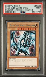 BLUE-EYES WHITE DRAGON PSA 9 2009 YU-GI-Oh! Duelist League Silver DL09-EN001 - Picture 1 of 2