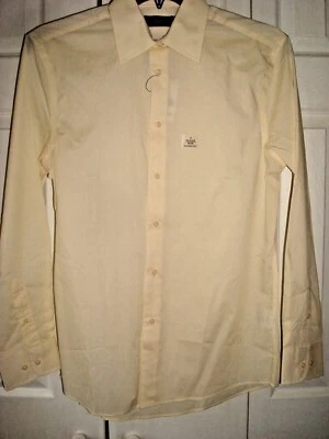 Camisa de vestir para hombre Covington amarillo pálido talla pequeña 14-14 1/2 calce clásico Foto 1 de 2