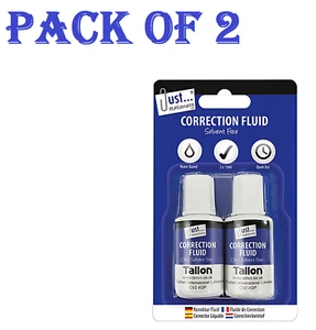 13ml Correction Fluid Bottle Pack of 2 White Stationery Corrector Exam College - Picture 1 of 4