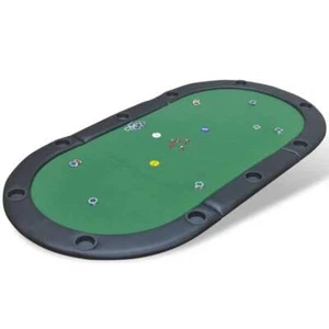 vidaXL 10-Player Foldable Poker Tabletop Green - Picture 1 of 6