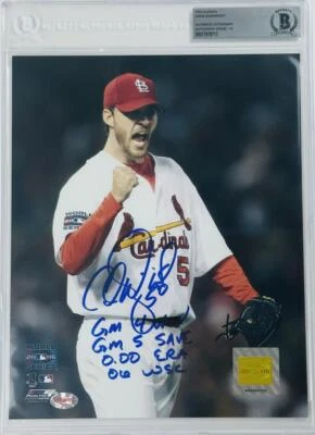 亚当·韦恩赖特签名底座 8 X 10 照片 3 圣路易斯红雀队亲笔签名 10 级 — 第 1/2 张图片