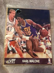 1990-91 NBA HOOPS ACTION PHOTO 8X10 Karl Malone - ORIGINAL FACTORY SEALED - Picture 1 of 2