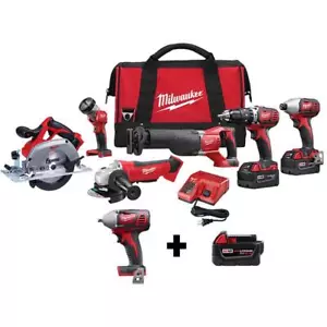Milwaukee Power Tool Combo Kit 18V Li-Ion Cordless w/ 3/8" Impact Wrench+Battery - Picture 1 of 11
