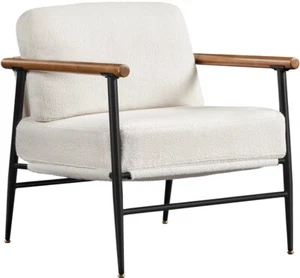 Loungesessel aus Bouclé-Gewebe Bequemer Polstersessel mit Taschenfederkern - Bild 1 von 34