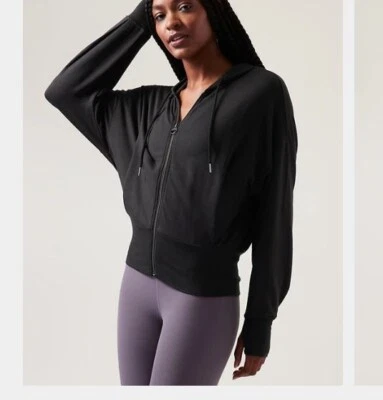 ATHLETA Plus Balance Chaqueta Negra con Cremallera Sudadera con Capucha 3X Foto 1 de 4