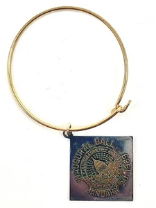 Vintage 1969 Nixon President Inagural Ball Gift Gold Filled Bracelet & Medallion - Picture 1 of 8