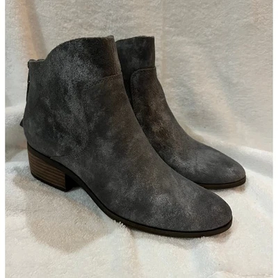 Botas al Tobillo Lucky Brand Gamuza Gris Envejecido Mujer Cremallera Trasera Tacón Bloque NUEVAS 7.5 Foto 1 de 4