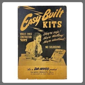 Letrero de radio de cartón DA-MYCO de la década de 1940 publicidad 12x18 caballete mostrador exhibición EE. UU. - Imagen 1 de 14