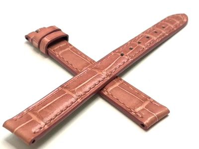 Correa de reloj Montblanc Alligator rosa mate 12 mm sin hebilla OEM Foto 1 de 3