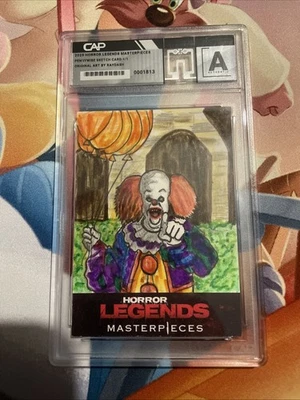 2025 Horror Legends Masterpieces Pennywise IT Sketch by Raydash #1/1 Card - Image 1 of 4