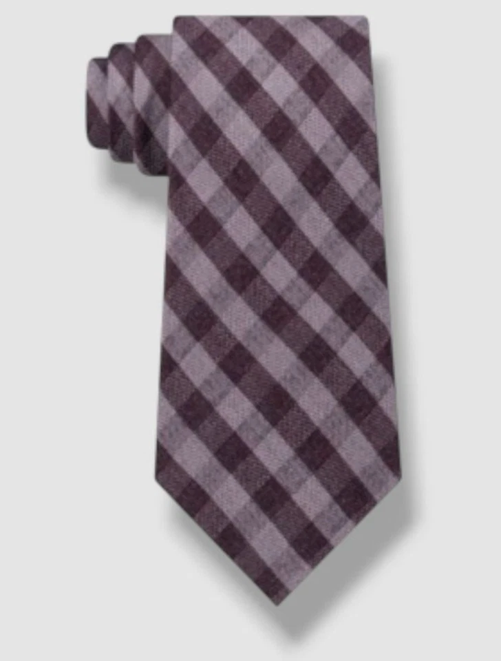 Michael Kors Men's Purple Matte Texture Check Tie Size 60 X 3 Foto 1 de 1