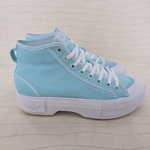 Adidas Womens Nizza Trek Hand Dyed Blue Canvas Platform Sneakers GZ8858 Size 8 - Picture 1 of 11