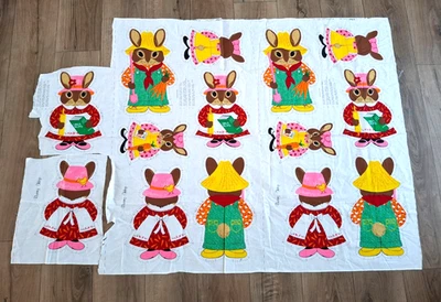 VTG Bunny Hop Family Farmer Pattern  Cut & Sew  Carrot Overalls Cranston Easter - Image 1 of 4