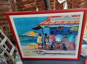 SHARI ERICKSON "BELLY UP BAR" FRAMED PRINT - Picture 1 of 5