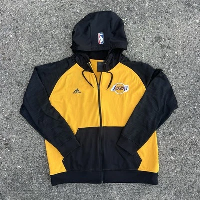 Adidas Los Angeles Lakers Men’s XL Team Issued Warm Up Full Zip Shooting Jacket - Image 1 of 4