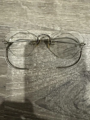 Anteojos octágonos Shuron sin montura de colección NOS cable bifocal templo EE. UU. Foto 1 de 4