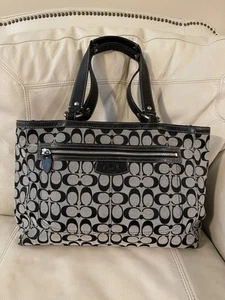 Bolso Shopper Coach Signature de cuero de lona F14694 negro - Imagen 1 de 18