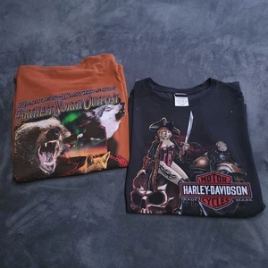 Harley Davidson 2 XL Fairbanks Alaska Wisconsin Pirate Bear Skull Distressed - Picture 1 of 21