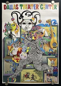 Bjorn Wiinblad Poster - Dallas Theater Center 1979 Whimsical Danish Art LIMITED - Picture 1 of 9