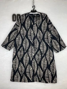 Gudrun Sjoden Kleid geblümt schwarz-weiß Knopfleiste Gr. XL - Bild 1 von 8