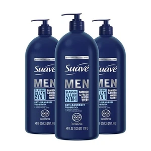 Suave Men 2 in 1 Anti Dandruff Shampoo and Conditioner, Classic Clean with...  - Picture 1 of 9