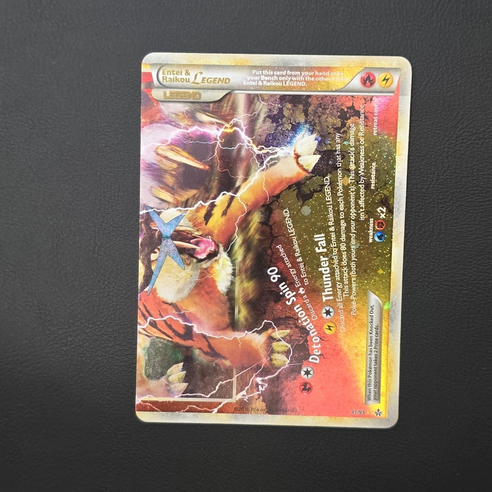 Pokémon TCG • Entei & Raikou Legend (Bottom) • HGSS Unleashed 91/95 • LP - Image 1 of 4