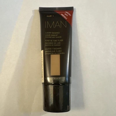 IMAN Luxury Radiance Liquid Makeup Shade CLAY 1  1 fl oz / 30 mL ~ Sealed - Image 1 of 2