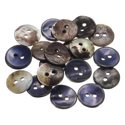 20Pcs Shell Buttons, 12.5mm 2 Hole Mother of Pearl Sewing Buttons, Dark Blue Foto 1 de 4