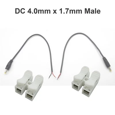 2pcs DC Power Cable 4.0mm 1.7mm Male 22AWG Compact Electronics Router LED Strip - Image 1 of 4