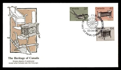 Mayfairstamps Canada FDC 1983 Plow Cradle and Wood Stove First Day Cover aau_425 - Image 1 of 2