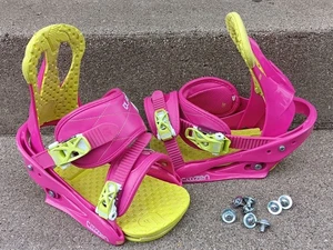 BURTON CITIZEN SNOWBOARD BINDUNG PINK/LIMETTE DAMEN GRÖSSE MEDIUM KOMPLETTES PAAR - Bild 1 von 16