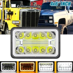 1pc 4X6" LED Headlights Hi/Lo Beam DRL For Chevy C10 Pickup 1981-87 Ford Mustang - Picture 1 of 12