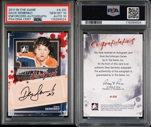 🔥POP 1🔥2011 ITG Enforcers Auto Dave Semenko #A-DS Auto PSA 10/Auto10 OILERS🏒 - Picture 1 of 3