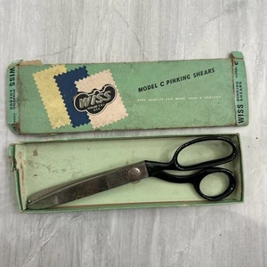 Vintage Wiss Pinking Shears Original Box Newark New Jersey 1940s Model C - Picture 1 of 14